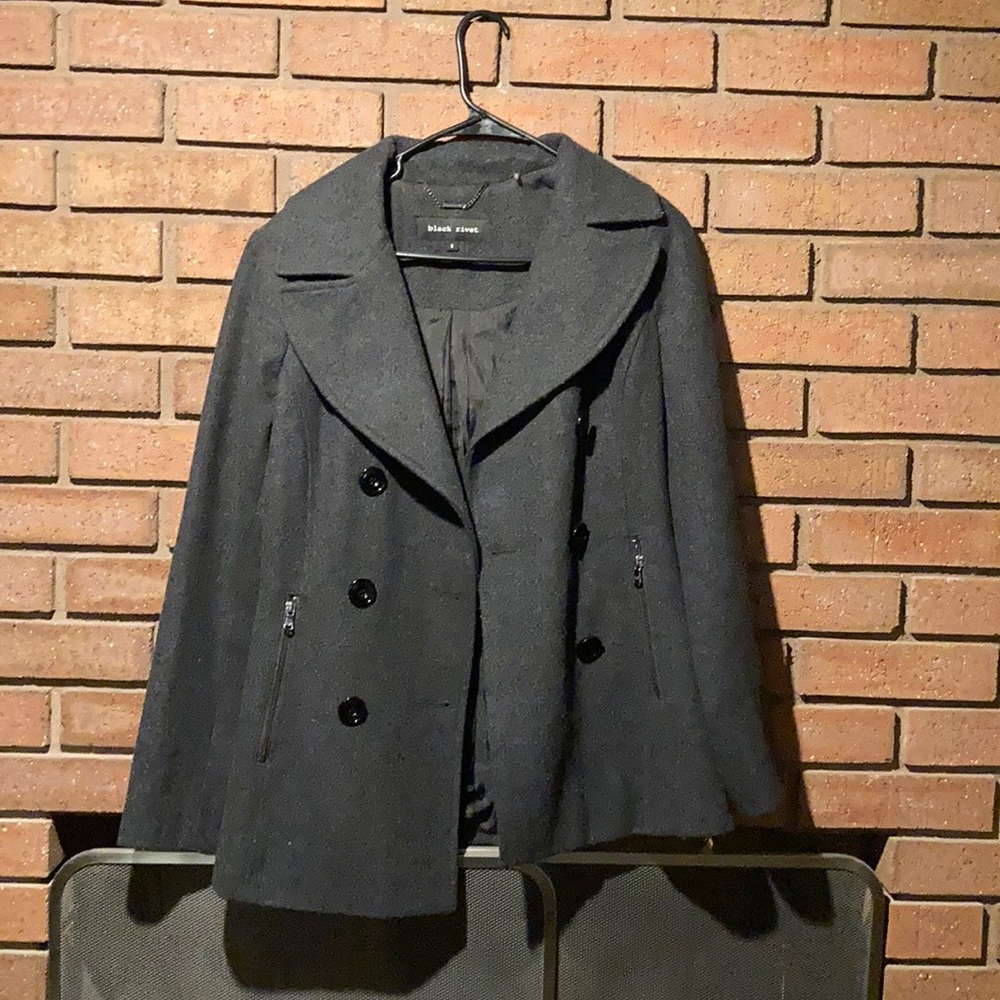 Black Rivet Pea coat